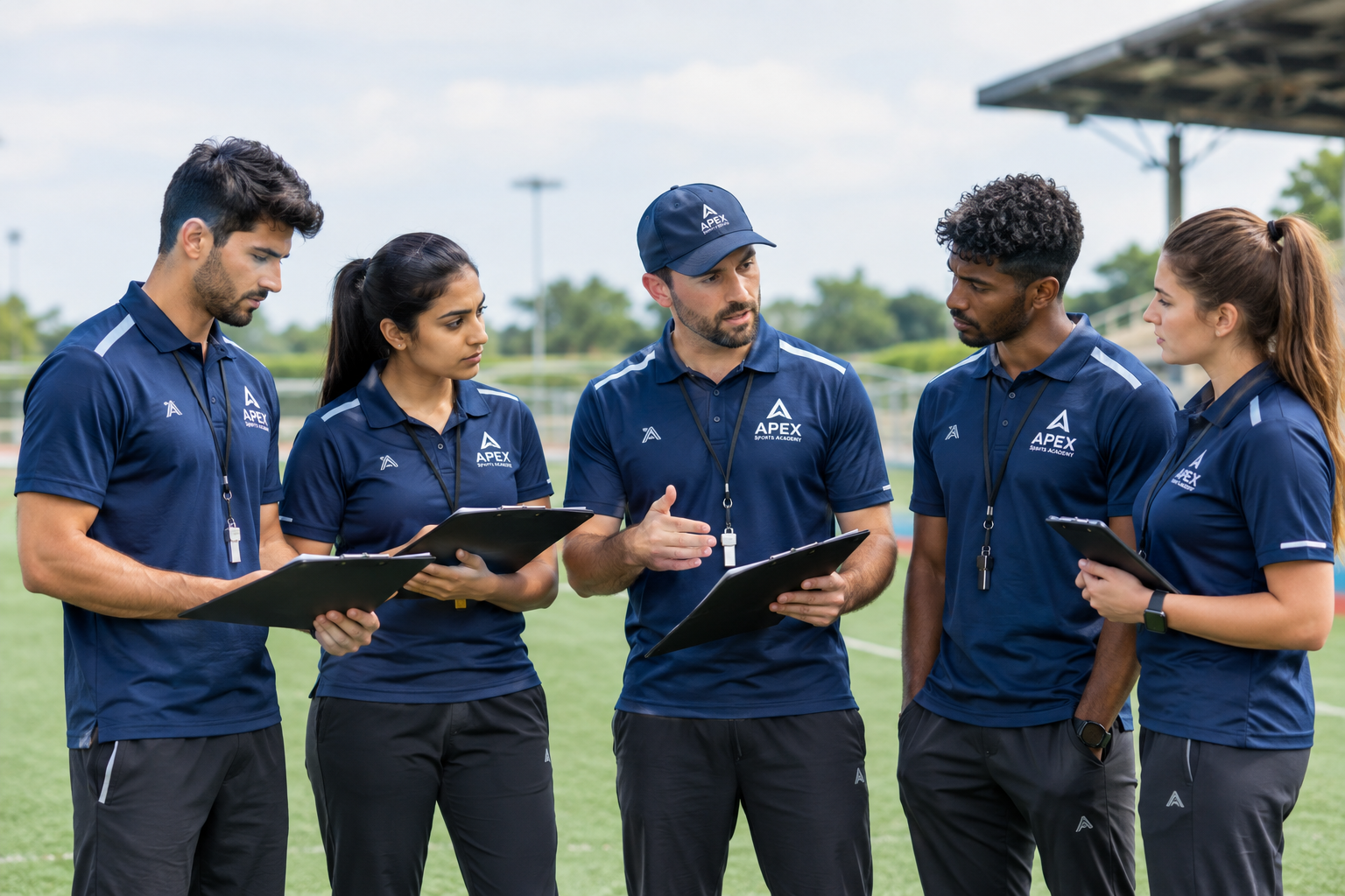 Coach training athlete